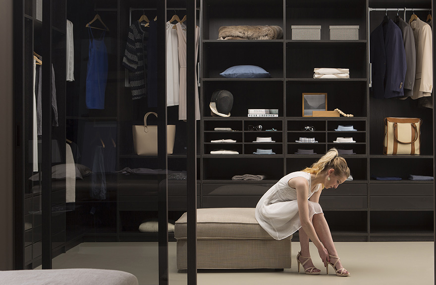 Walk in closet zwart op maat
